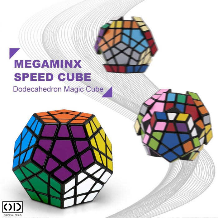Jucarie Inteligenta Antistres, Dodecaedru Magic Rubik, 12 Fete multicolore, Pro Premium PVC, Original Deals [9]