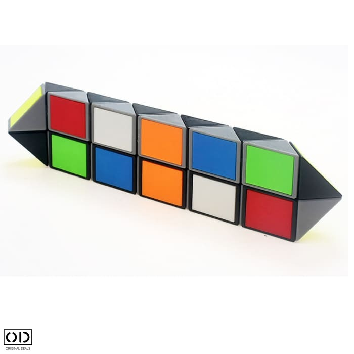 Jucarie Inteligenta Rigla Rubik cu Diferite Posibilitati de Aranjare si Modelare, Jucarie Antistres Premium, 24 Piese Multicolor [3]
