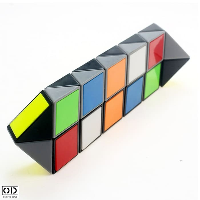 Jucarie Inteligenta Rigla Rubik cu Diferite Posibilitati de Aranjare si Modelare, Jucarie Antistres Premium, 24 Piese Multicolor [2]
