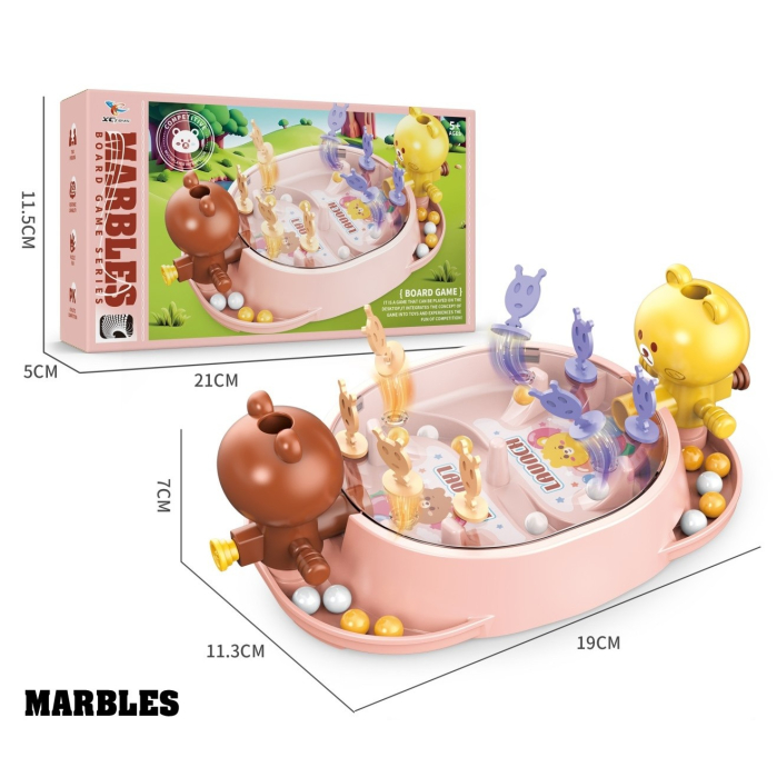 Jucarie Interactiva, , Model Ursuleti, Joc de Masa, +5 Ani, Portabil, 2 Jucatori, 19 x 7 x 11.3 cm, Roz [3]