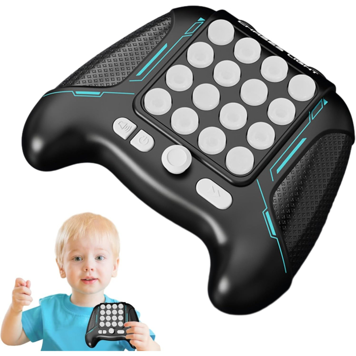 Jucarie Interactiva Pop It, , Tip Consola, Anti-Stres, 5 Moduri de Joc, din ABS si Silicon, +3 Ani, Sunete si Lumini Model Controller, Negru [3]