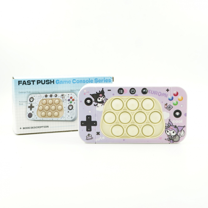 Jucarie interactiva tip consola pentru copii , speed push whack-a-mole, joc de viteza pop it, material ABS/silicon, cu nivele, sunete si lumini, 15.5 x 7.6 x 5.3 cm, model elfi, mov [4]