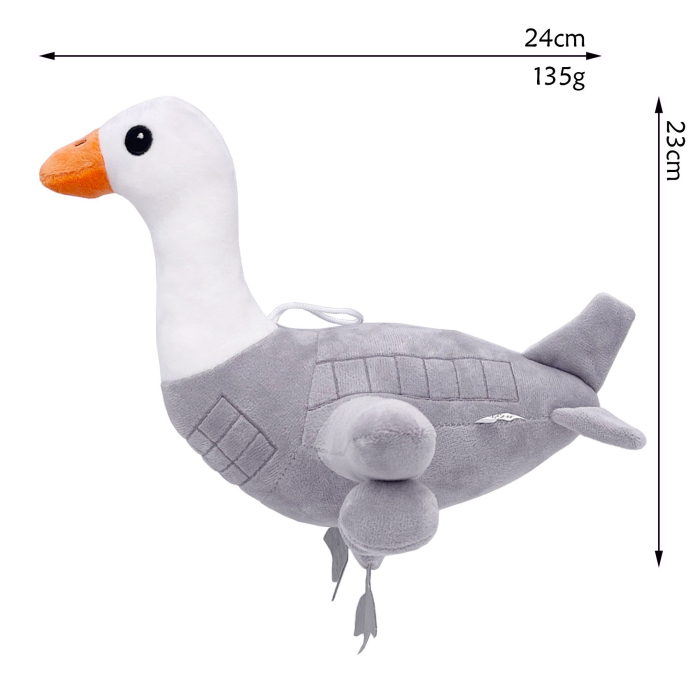 Jucarie Moale de Plus Italian Brainrot, , cu Agatatoare, Model Gasca Bombombini Gusini, Jucarie Moale pentru Copii, 24 x 23 cm, Gri Alb [2]