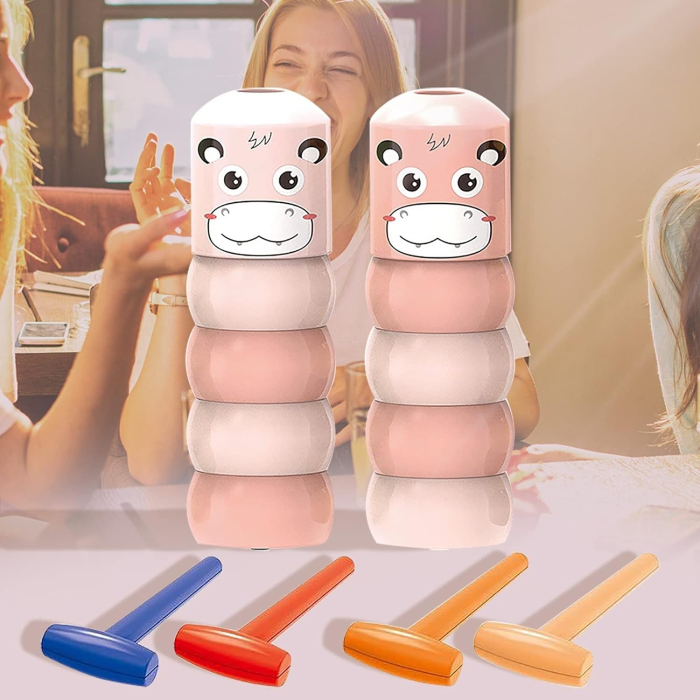 Jucarie Pentru Copii, , Hipopotam Indestructibil, 6 Piese Demontabile, +3 Ani, Roz [8]