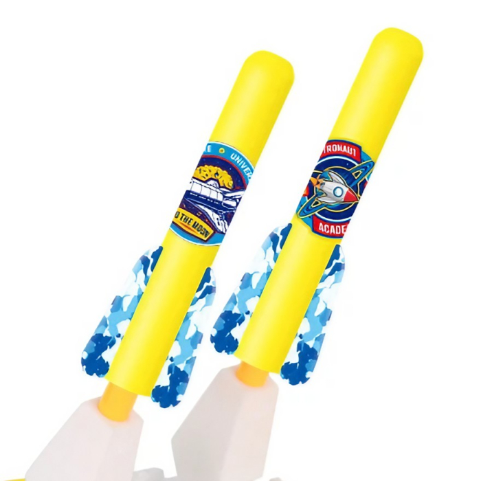 Jucarie pentru Copii, , Lansator de Rachete cu Piciorul, Doua Lansatoare, 6 Rachete Fara Lumini, 33x25x27 cm, Galben-Albastru [3]