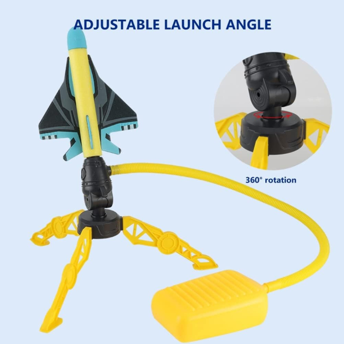 Jucarie pentru Copii, , Lansator de Rachete cu Piciorul, Un Lansator, 3 Rachete Fara Lumini, 3 Aircrafts, 42x36 cm, Multicolor [5]