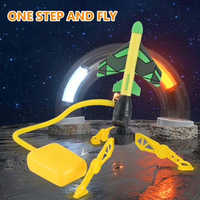 Jucarie pentru Copii, , Lansator de Rachete cu Piciorul, Un Lansator, 3 Rachete Fara Lumini, 3 Aircrafts, 42x36 cm, Multicolor [8]