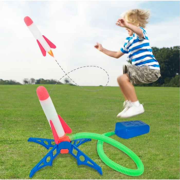 Jucarie pentru copii, , lansator rachete cu piciorul, 3 rachete fara lumini [6]