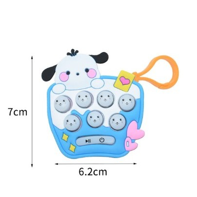 Jucarie pentru copii portabila , joc Gopher, cu lumini si muzica, tip breloc, model catelus, material silicon si ABS, bleu [2]