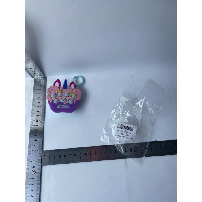 Jucarie pentru copii portabila , joc Gopher, cu lumini si muzica, tip breloc, model unicorn, material silicon si ABS, multicolor [3]