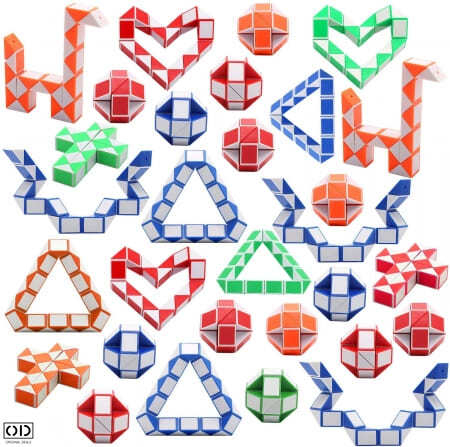 Rigla Rubik, Jucarie Inteligenta care Dezvolta Dexteritatea si Imaginatia Copiilor, 24 Piese, Verde, Original Deals [11]