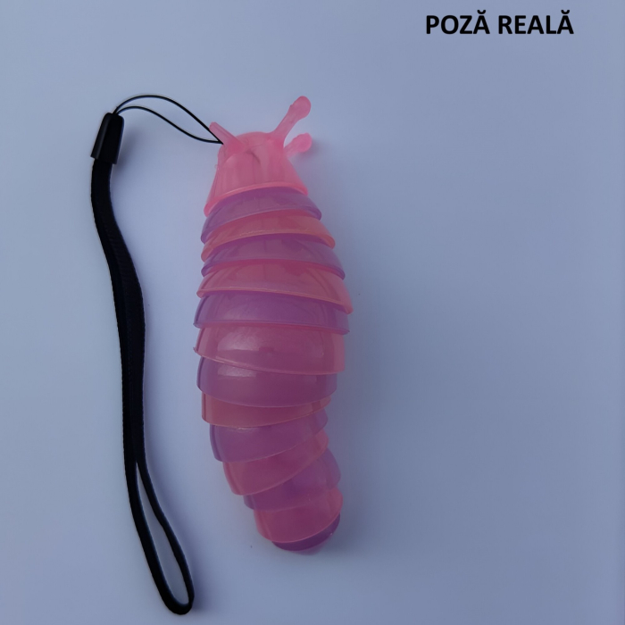 Jucarie Senzoriala Antistres, , Fidget Toys, Omida Curcubeu, 11 cm, +3 Ani, Mov/Roz [2]