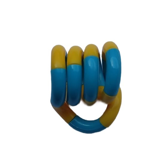 Jucarie Senzoriala Antistres, , Fidget Twist, cu Miscari Infinite de Decompresie, 2 Culori, Galben/Albastru, + 3 ani [4]