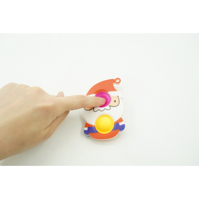 Jucarie senzoriala antistres, Simple Dimple, Breloc cu 2 bulinute, Mos Craciun, Multicolor [3]