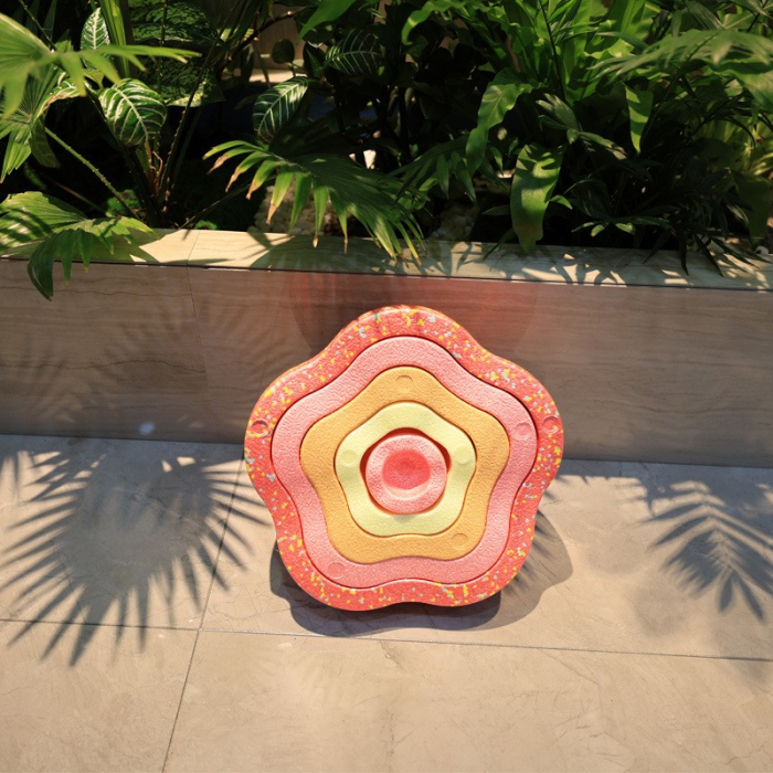 Jucarie Senzoriala de Echilibru, , Tip Stepping Stones, 5 Piese, din Spuma, pentru Miscare, Sarituri, Prindere, Diametru 28 cm, Model 1, Multicolor [7]