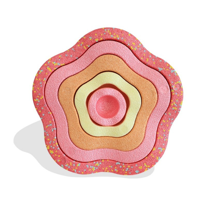 Jucarie Senzoriala de Echilibru, , Tip Stepping Stones, 5 Piese, din Spuma, pentru Miscare, Sarituri, Prindere, Diametru 28 cm, Model 1, Multicolor [1]