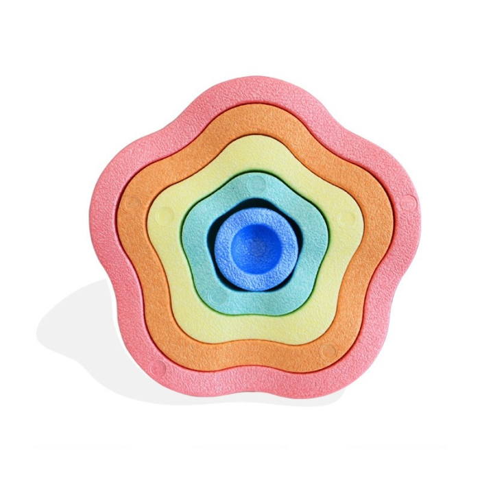 Jucarie Senzoriala de Echilibru, , Tip Stepping Stones, 5 Piese, din Spuma, pentru Miscare, Sarituri, Prindere, Diametru 28 cm, Model 2, Multicolor [1]