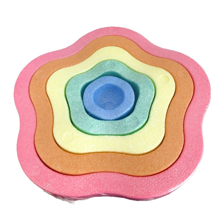 Jucarie Senzoriala de Echilibru, , Tip Stepping Stones, 5 Piese, din Spuma, pentru Miscare, Sarituri, Prindere, Diametru 28 cm, Model 2, Multicolor [9]
