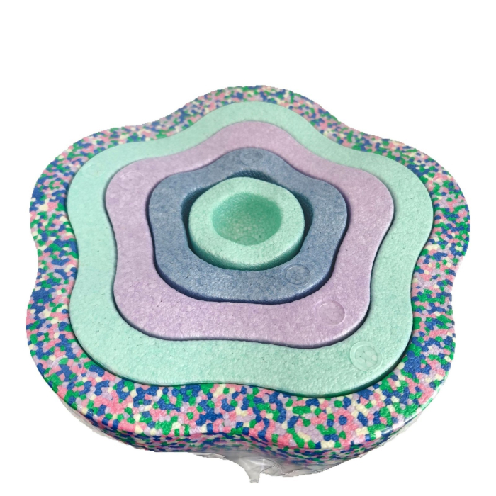 Jucarie Senzoriala de Echilibru, , Tip Stepping Stones, 5 Piese, din Spuma, pentru Miscare, Sarituri, Prindere, Diametru 28 cm, Model 3, Multicolor [3]