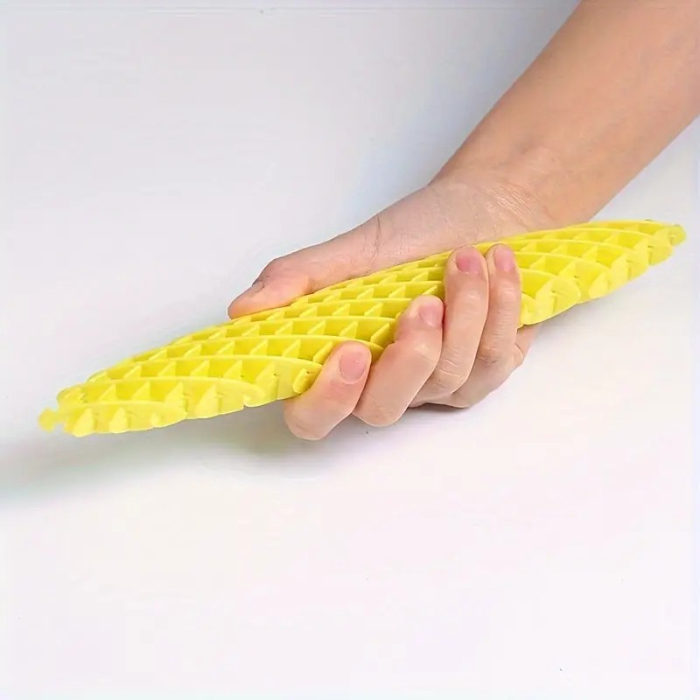 Jucarie Worm Fidget de Decompresie, , Anti Stres, Dimensiune Compacta 10 cm, Dimensiune Extinsa 24.5 cm, Galben [2]