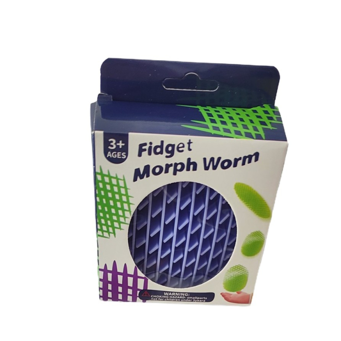 Jucarie Worm Fidget de Decompresie, , Anti Stres, Dimensiune Compacta 10 cm, Dimensiune Extinsa 24.5 cm, Mov [3]