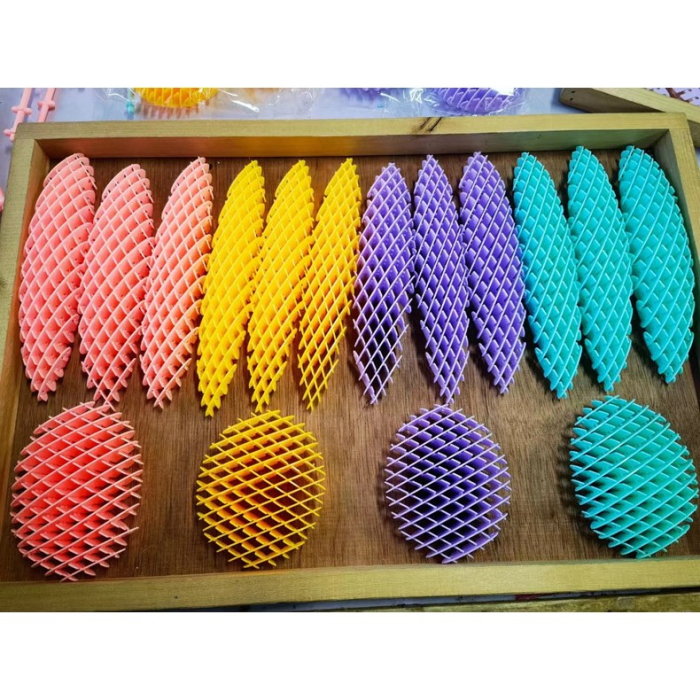 Jucarie Worm Fidget de Decompresie, , Anti Stres, Dimensiune Compacta 10 cm, Dimensiune Extinsa 24.5 cm, Portocaliu [5]