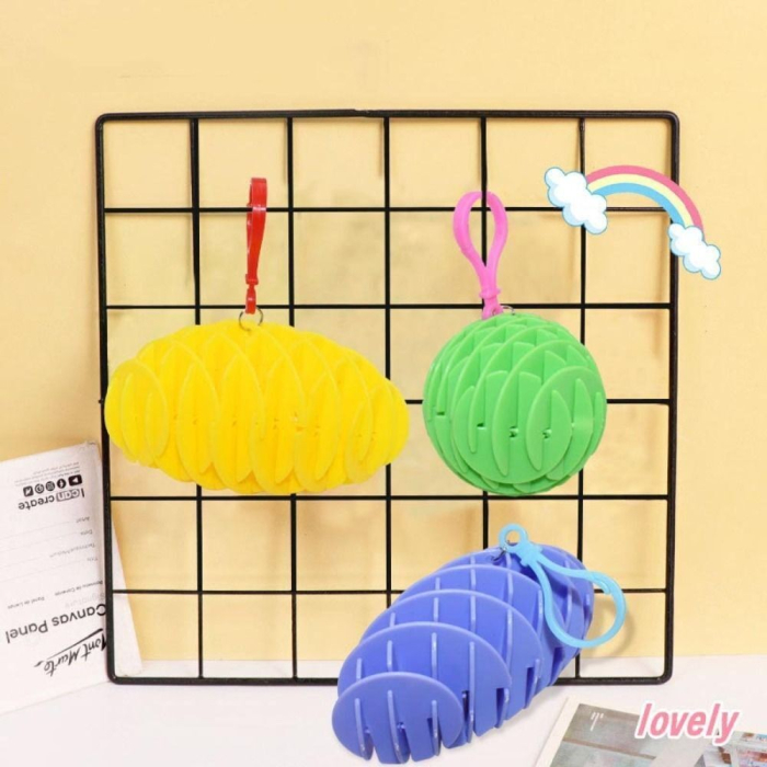 Jucarie Worm Fidget de Decompresie, , Anti Stres, Dimensiune Compacta 6 cm, Dimensiune Extinsa 15.5 cm, Albastru eschis [4]