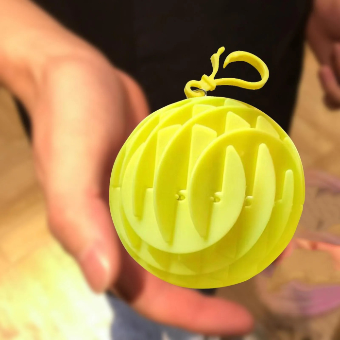 Jucarie Worm Fidget de Decompresie, , Anti Stres, Dimensiune Compacta 6 cm, Dimensiune Extinsa 15.5 cm, Galben [2]