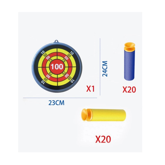 Jucaruie cu Lansator pentru Copii, , Lanseaza Manual, Tinta, 2 Avioane, 40 de Gloante din Material Moale, Joc Interactiv, 28.5x25x6.3 cm, Gri Verde [9]