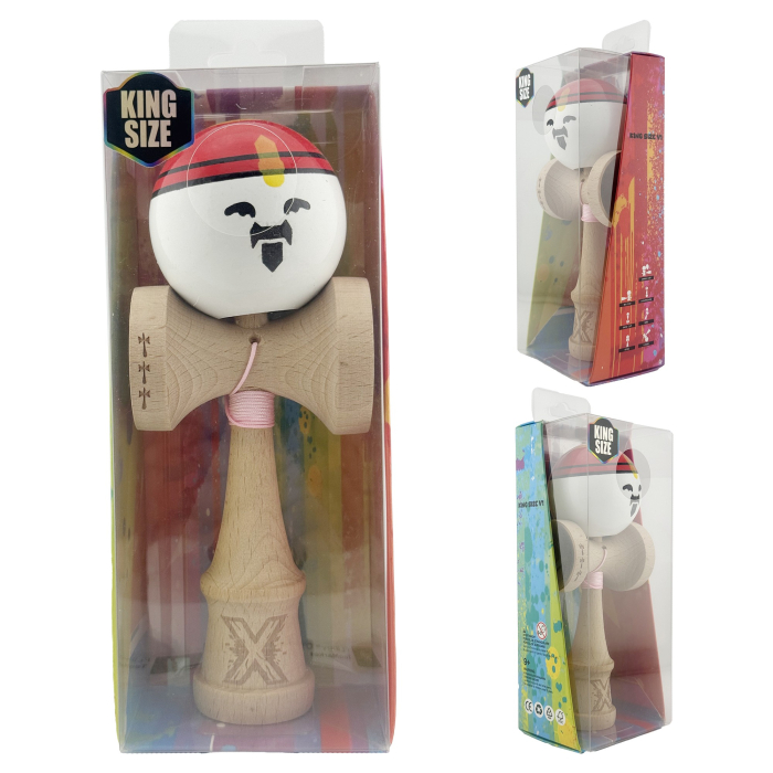 Kendama X Originala, Profesionala, , Big Cups V2, Model Rege Super Sticky Legendary Cupe Mari, Rulment Metalic cu Ata 55 cm, Maner Maro [10]