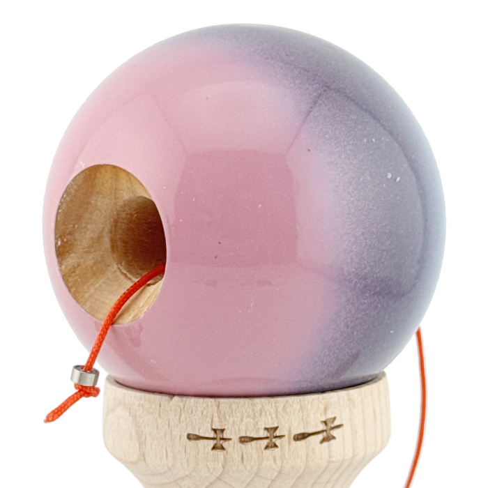 Kendama X Originala, Profesionala, , Big Cups V2, Super Sticky Cupe Mari, Rulment Metalic cu Ata 55 cm, Albastru Deschis/Mov/Roz [5]