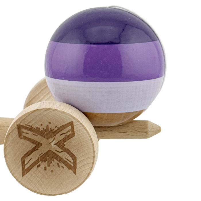 Kendama X Originala, Profesionala, , Big Cups V2, Super Sticky Legendary Cupe Mari, Rulment Metalic cu Ata 55 cm, Purpuriu/Mov/Lila [7]