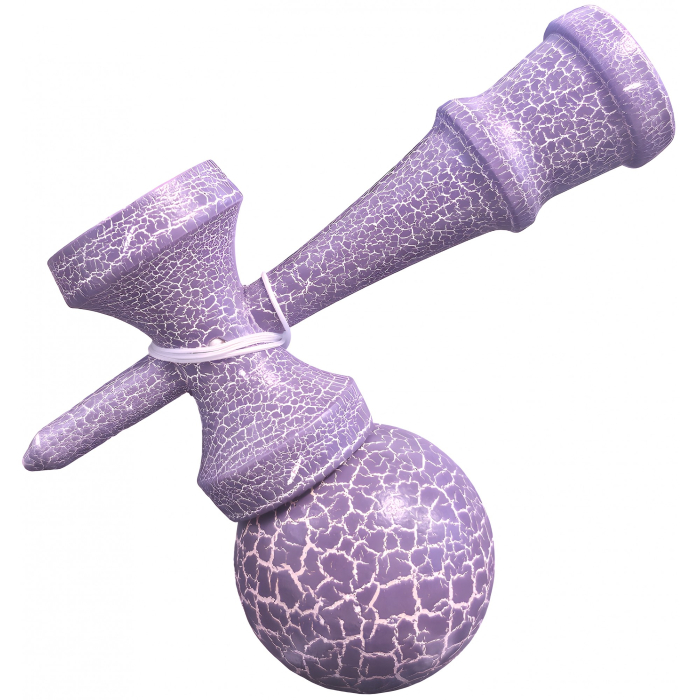 Kendama X Originala, Profesionala, , Kendama Cracked, din Lemn – 18 cm, Lila/Alb [3]