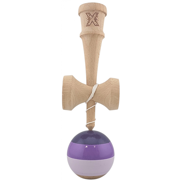 Kendama X Originala, Profesionala, , Super Sticky din Lemn, 18 cm, Purpuriu/Mov/Lila [2]