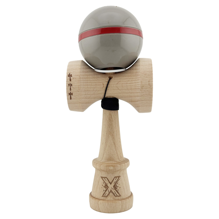 Kendama X Originala Silken, Profesionala, , Cupe Mari KING SIZE V3, Super Sticky, Gaura in Baza, Rulment Metalic, din lemn 18 cm, Ata 55 cm, Ice Gri [2]