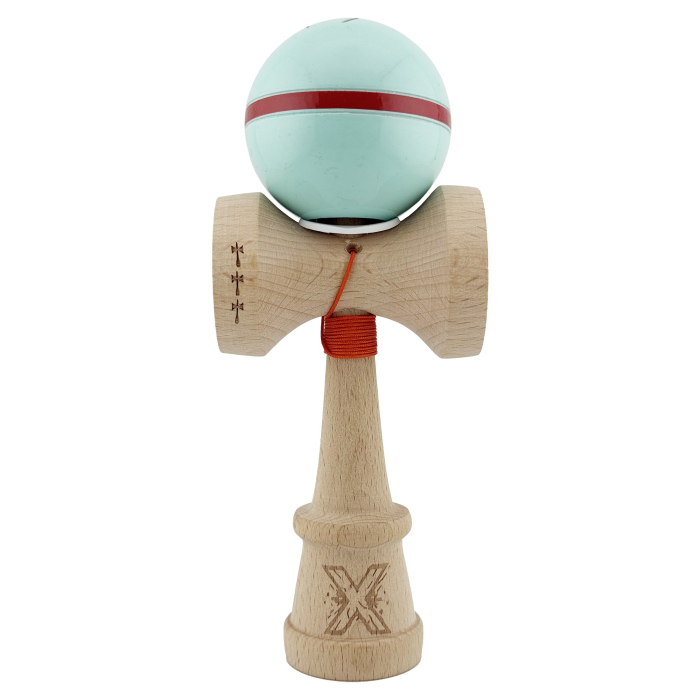 Kendama X Originala Silken, Profesionala, , Cupe Mari KING SIZE V3, Super Sticky, Gaura in Baza, Rulment Metalic, din lemn 18 cm, Ata 55 cm, Verde Mint [2]