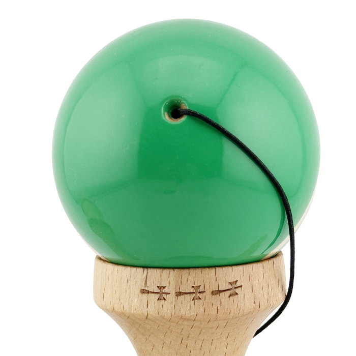 Kendama X Rainbow Originala, Profesionala, , Big Cups V2, Super Sticky cu Cupe Mari, Rulment Metalic, din lemn 18 cm, Ata 55 cm, Verde/Maro [9]
