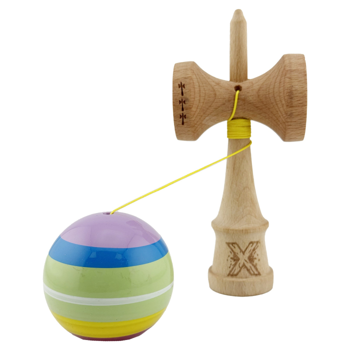 Kendama X SPECTRUM Originala, Profesionala, , Big Cups V2, Super Sticky Legendary Cupe Mari, Rulment Metalic cu Ata 55 cm, Multicolor [3]