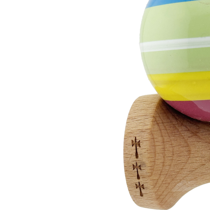 Kendama X SPECTRUM Originala, Profesionala, , Big Cups V2, Super Sticky Legendary Cupe Mari, Rulment Metalic cu Ata 55 cm, Multicolor [7]