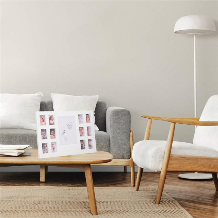 Kit amprenta mulaj manuta sau piciorus bebe si rama foto, 24x37cm, alb [10]