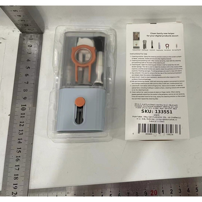Kit Multifunctional de Curatare Produse Electronice 10in1, , pentru Laptop, Tastatura, Telefon, Casti, Albastru [2]