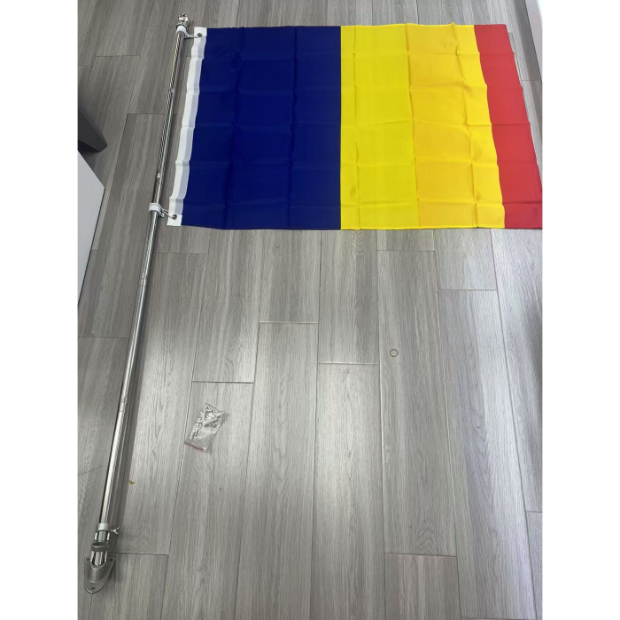 Kit Steagul Romaniei, , Catarg 1.8 m, Suport Perete, Steag, Tricolor [2]