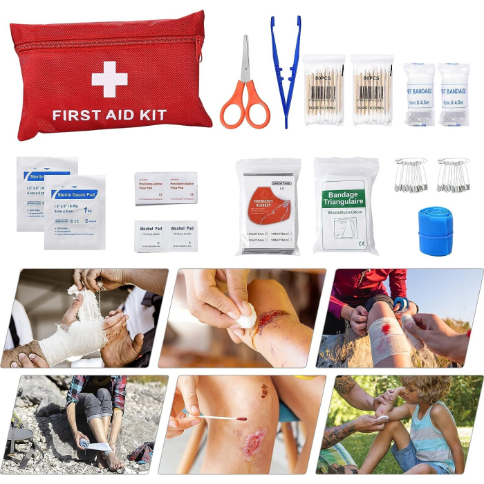 Kit supravietuire multifuncional , 42 de Instrumente Profesionale, Echipament de prim-ajutor, Drumetie, Camping [4]