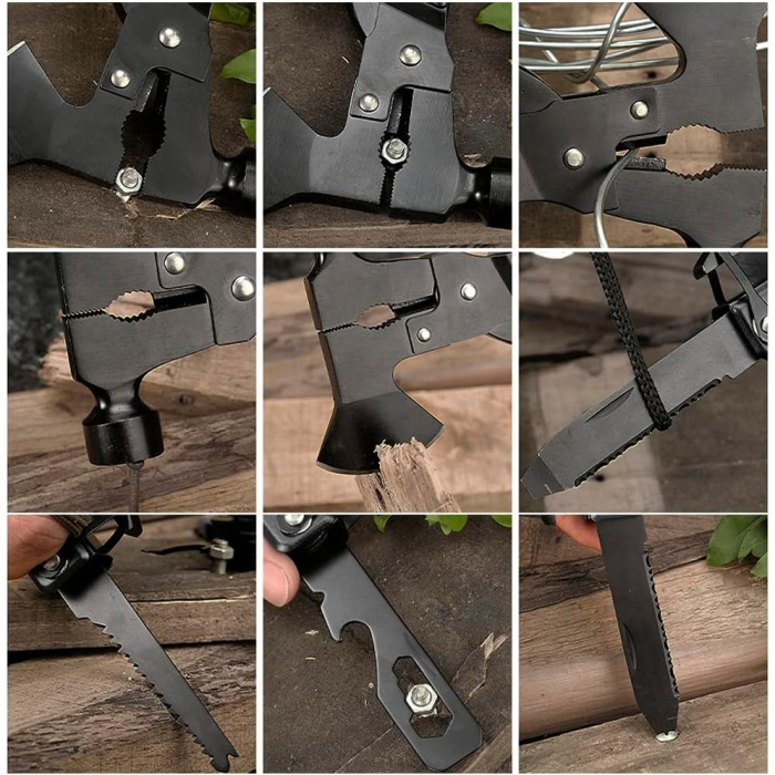 Kit Supravietuire Multifunctional , Instrumente Profesionale, Sub Forma de Trusa, pentru Camping, Drumetii si Aventuri in Aer Liber, Albastru [8]