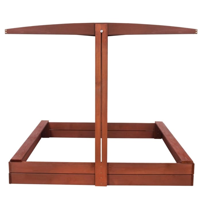 Lada nisip din lemn cu acoperis reglabil, 140x140x121 cm, maro [22]