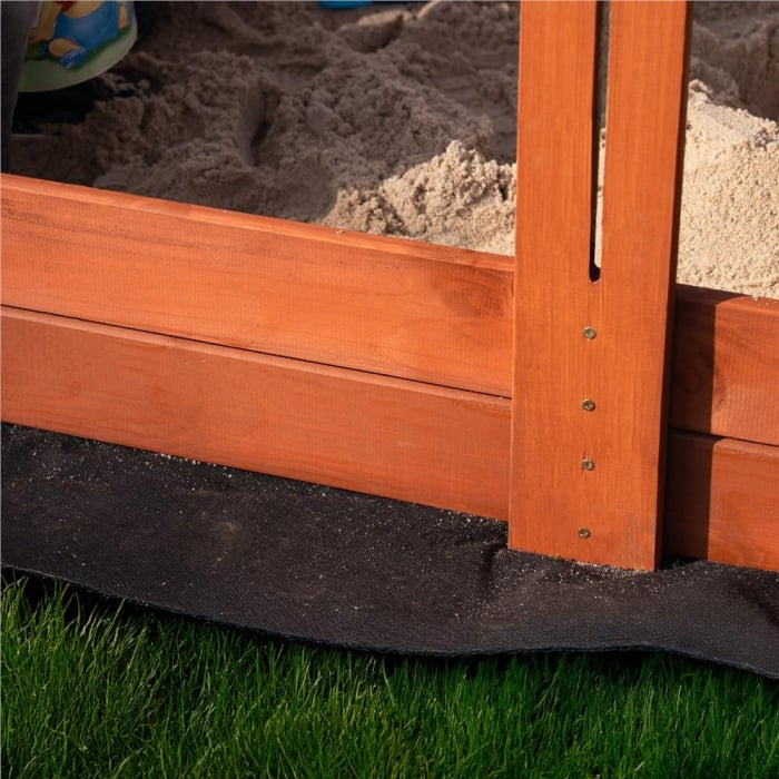 Lada nisip din lemn cu acoperis reglabil, 140x140x121 cm, maro [13]