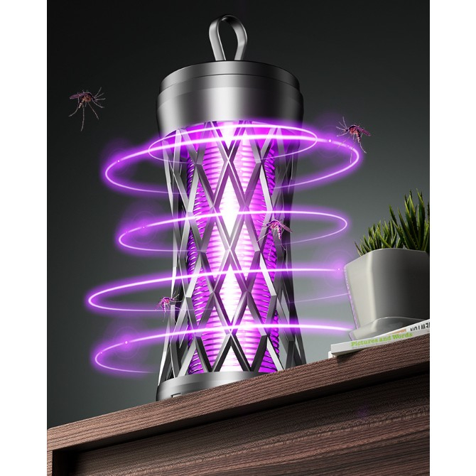 Lampa Anti-Insecte, , Lumina UV, Electrica, Incarcare USB, 5V, 1A, Silentioasa, 12 x 6 m, Negru [2]