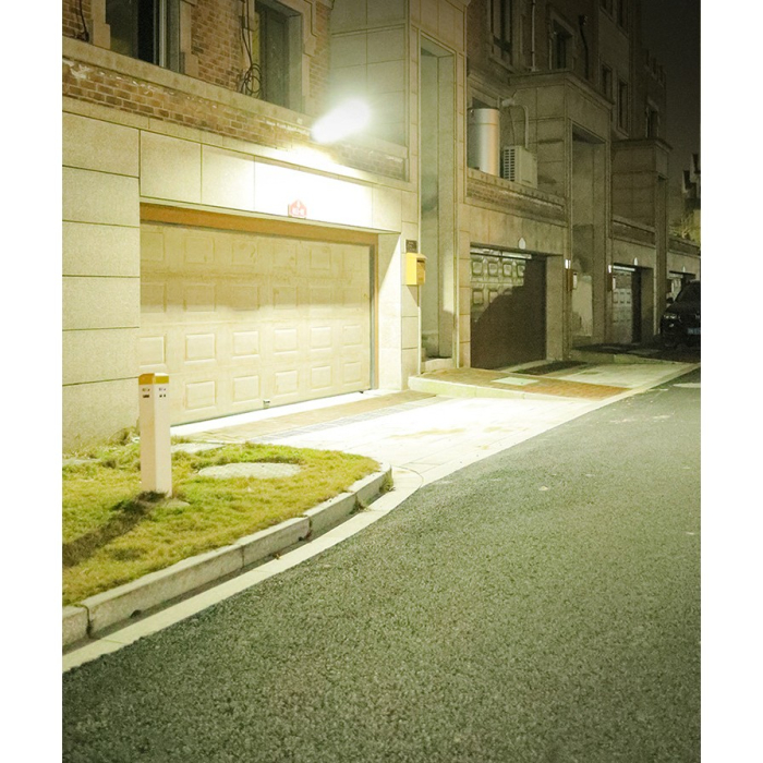 Lampa cu incarcare solara si senzor de miscare pentru exterior, 64 LED cu distanta de inductie, montaj pe perete, fara cabluri,  [2]