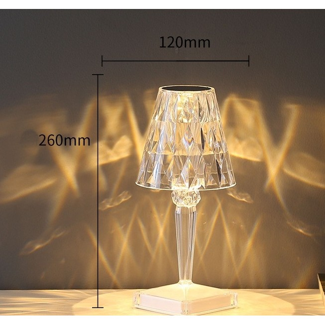 Lampa de birou pe LED RGB 16, , dimmer tactil, 3 nivele de intensitate, incarcare USB, 3W, Cristal Acrilic, 26x12 cm, cu telecomanda, transparent [7]