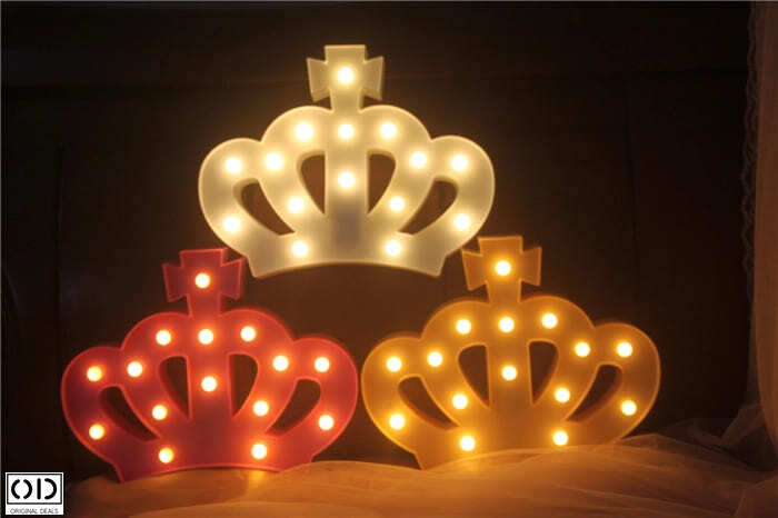 Lampa de Veghe cu Lumina Ambientala cu 15 Becuri LED Lumina Calda - Coroana Regala, Roz [4]